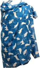 Load image into Gallery viewer, Pamper Yourself Now Bright blue with white Cats Scarf, Beautiful Design, Fantastic for the animal lover in us all