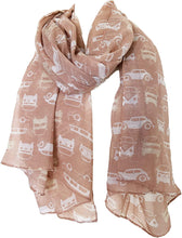 Load image into Gallery viewer, Peach Silhouette VW Campervan/Mini car Design Scarf Long Scarf