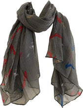 Load image into Gallery viewer, Pamper Yourself Now Grey high Heels Pattern Long Scarf, Soft Ladies Fashion London