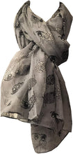 Load image into Gallery viewer, Pamper Yourself Now Grey Sketched Sheep Design Long Scarf, Soft Ladies Fashion London