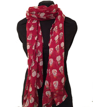 Load image into Gallery viewer, Red Snowman Design Ladies Scarf. Great Christmas Scarf/wrap Lovely Present.