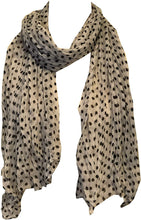 Load image into Gallery viewer, Pamper Yourself Now White with Black Small Spots Design Long Scarf