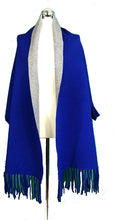 Load image into Gallery viewer, Pamper Yourself Now ltd Ladies Very Stylist Royal Blue and Grey Warm and Cosy Reversible wrap/Cape