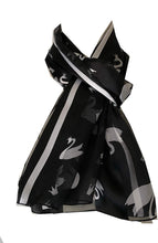 Load image into Gallery viewer, Pamper Yourself Now Swan Design Ladies Thin Pretty Scarf. Swan Gift for Women.