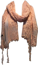 Load image into Gallery viewer, Pamper Yourself Now Peach Pretty lace Soft Long Scarf