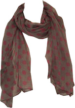 Load image into Gallery viewer, Pamper Yourself Now Light Grey with Pink Big spot Scarf/wrap