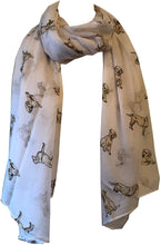 Load image into Gallery viewer, Golden Labrador Retriever ladies dog long scarf/wrap. Great for presents/gifts for retriever dog lovers.
