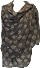 Load image into Gallery viewer, Pamper Yourself Now Dark Grey with White Mulberry Tree Design Ladies Fashion Scarves