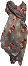 Load image into Gallery viewer, Pamper Yourself Now Grey Father Christmas Ladies Scarf