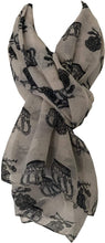 Load image into Gallery viewer, Pamper Yourself Now Beige with Black Skull and Crown Design Scarf/wrap