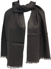 Load image into Gallery viewer, Pamper Yourself Now Black Plain Colour Frayed Edge Men's Long Scarf