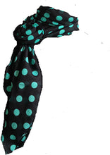Load image into Gallery viewer, Pamper Yourself Now Black with Green Big spot Small Scarf with Clip
