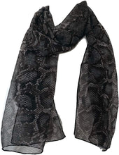 Load image into Gallery viewer, Brown/Grey Snake Skin Print Thin Chiffon Style Pretty Scarf Great for Any Outfit Lovely Gift