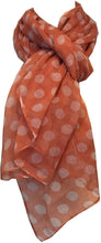 Load image into Gallery viewer, Pamper Yourself Now Peach with White Big spot Scarf/wrap