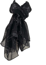 Load image into Gallery viewer, Black with White Bicycle Scarf Vintage Fashion Style, Lovely Soft Long Ladies Scarf/Wrap