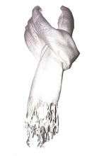 Load image into Gallery viewer, Plain White Pashmina Style Scarf/wrap.