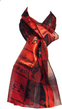 Load image into Gallery viewer, red music scarf