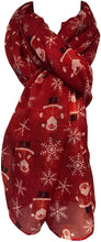 Load image into Gallery viewer, Pamper Yourself Now Red Father Christmas Ladies Scarf