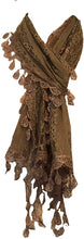 Load image into Gallery viewer, Beige leaf lace scarf