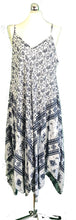 Load image into Gallery viewer, White with Blue Elephant Design Handkerchief Dress Made in Italy (AA74)