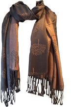 Load image into Gallery viewer, Grey with pink mulberry tree pashmina