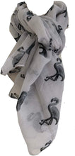 Load image into Gallery viewer, Pamper Yourself Now White Flamingo Design Print Scarf Long Soft wrap/Sarong