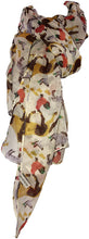 Load image into Gallery viewer, Cream Farmyard Animals Horses, Sheep, Lambs, Chickens and Geese Scarf/wrap