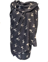 Load image into Gallery viewer, White fancy poodle design soft long scarf
