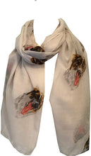 Load image into Gallery viewer, Ladies St bernard dog design long thick Scarf, great present/gifts (red)