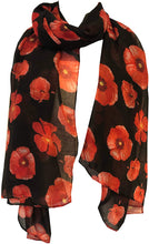 Load image into Gallery viewer, Black poppy Lady Soft Long Shawl/scarf