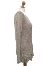 Load image into Gallery viewer, Pamper Yourself Now ltd Ladies Dark Beige Crochet lace Long Sleeve top. (AA11) (Small)