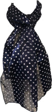 Load image into Gallery viewer, Pamper Yourself Now Navy with White Small spot Thin Pretty Scarf. Lovely with Any Outfit