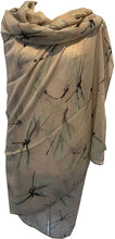 Load image into Gallery viewer, Pamper Yourself Now Beige with Coloured Big Dragonfly Design Scarf Lovely Soft Scarf Fantastic Gift