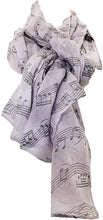 Load image into Gallery viewer, Pamper Yourself Now Big Scarf, Pink with Brown Music Notes Print Scarf. Lovely Warm Winter Scarf Fantastic Gift