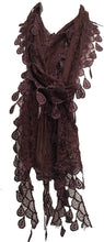 Load image into Gallery viewer, Pamper yourself Brown Leaf Lace Scarf