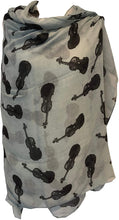 Load image into Gallery viewer, Pamper Yourself Now Green with Black Violin Scarf Lovely Long Soft Scarf Fantastic Gift