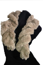 Load image into Gallery viewer, Pamper Yourself Now Light Brown Faux Fur Stretchy Scarf with Tuck. Lovely Warm Winter Fantastic Gift
