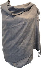 Load image into Gallery viewer, Plain Silver grey Pashmina Style Scarf/wrap.
