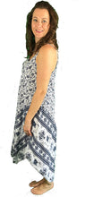 Load image into Gallery viewer, White with Blue Elephant Design Handkerchief Dress Made in Italy (AA74)