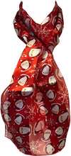 Load image into Gallery viewer, Pamper Yourself Now Red Father Christmas Design Scarf Thin Pretty Christmas Scarf
