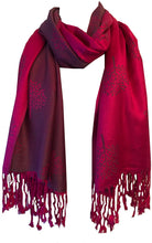 Load image into Gallery viewer, Fuchsia and brown mulberry tree pashmina