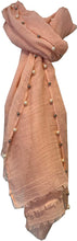 Load image into Gallery viewer, Pamper Yourself Now Peach with Beads and Pearls with Frayed Edge Long Soft Scarf/wrap