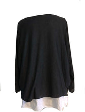 Load image into Gallery viewer, Ladies Black 2 Piece Layer Plain Top with Necklace with 3/4 Sleeves (A91)

