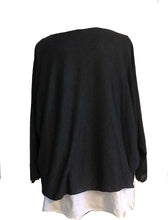 Load image into Gallery viewer, Ladies Black 2 Piece Layer Plain Top with Necklace with 3/4 Sleeves (A91)