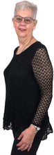 Load image into Gallery viewer, Pamper Yourself Now ltd Ladies Black Crochet lace Long Sleeve top.Made in Italy (AA4)