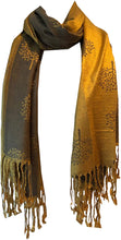 Load image into Gallery viewer, Mustard and grey mulberry tree pashmina