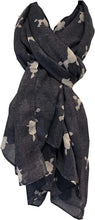Load image into Gallery viewer, White fancy poodle design soft long scarf