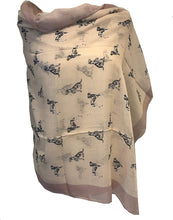 Load image into Gallery viewer, Ladies Dalmatian dog long scarf with frayed edge. Great present/gift for dog lovers.
