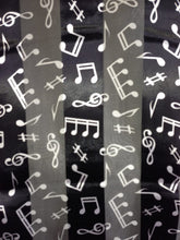 Load image into Gallery viewer, Black Musical Notes Scarf with White Notes