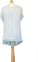 Load image into Gallery viewer, Pamper Yourself Now ltd Ladies Sky Blue Crochet Lace Short Sleeve top.Made in Italy (AA60)